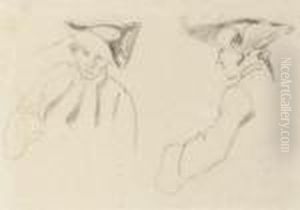 Sketch Of Two Figures In Military Dress