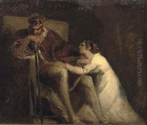 Cordelia At The Feet Of King Lear 'i Yet Beseech Your Majesty!' by Richard Parkes Bonington