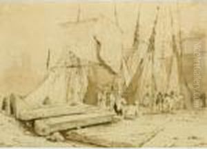 Various Properties
Boats And Fishermen On The Shore, Dieppe by Richard Parkes Bonington