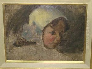 "head Of A Child" Inscribed On 
An Old Catalogue Entry Attached To The Reverse Of The Backing Board