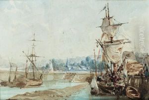 Boulogne Harbour by Richard Parkes Bonington