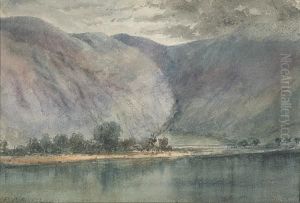 Landscape Of Hills And Lake by Richard Parkes Bonington