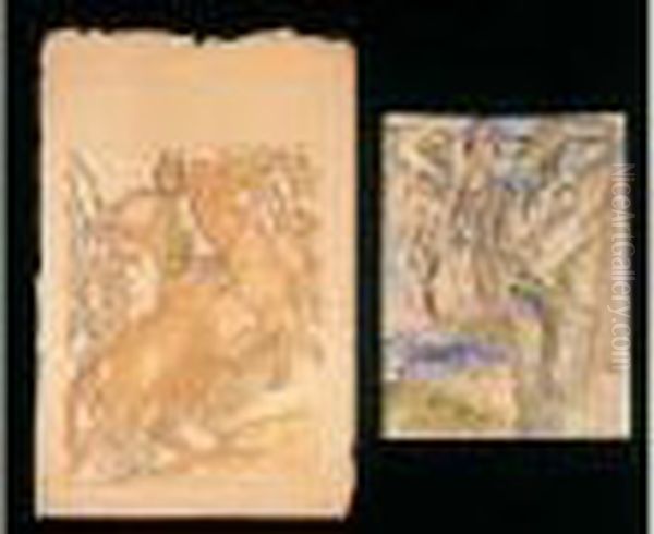 Dix Dessins Comprenant Huit Etudes Pour Une Amazone - view 1