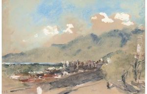 View Of Lucerne, Switzerland by Hercules Brabazon Brabazon