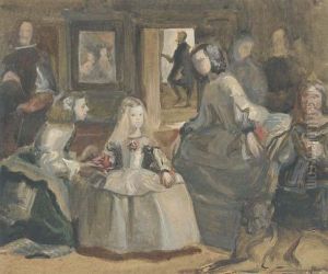 'las Meninas', After Velasquez by Hercules Brabazon Brabazon