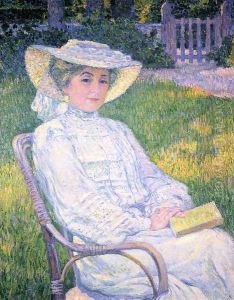 Madame Theo van Rysselberghe in the Garden by Theo van Rysselberghe
