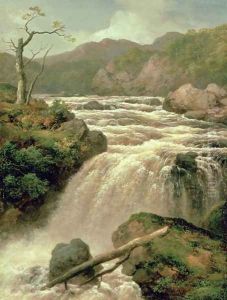Waterfall on River Neath, South Wales by James Burrell-Smith
