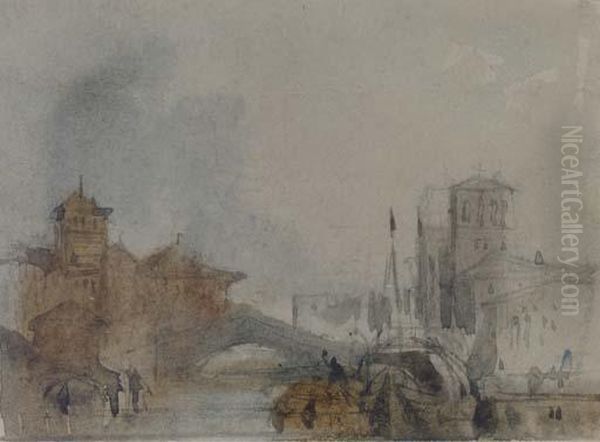 On The Grand Canal, Venice, Before The Rialto Bridge - view 1