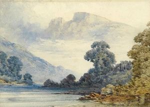 River In A Mountainous Landscape by William Callow