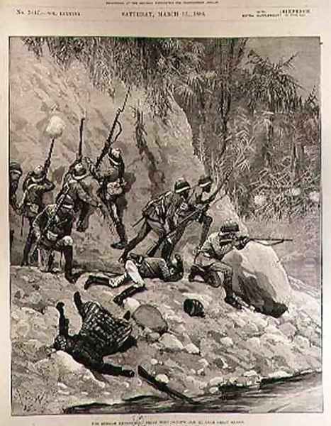 The Burmah Expedition: Fight with Dacoits, January 12th, near Shoay Green, from The Illustrated London News, 13th March 1886 - view 1