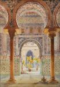 A Court Yard Interiorsigned by Gabriele Carelli
