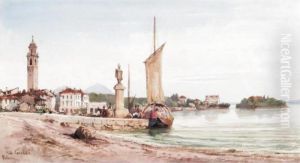 A View Of Pallanza, Italy; Bridge Over The Guadalquivir River, Cordova, Spain by Gabriele Carelli