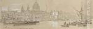 London From Near Blackfriars Bridge by John Wilson Carmichael