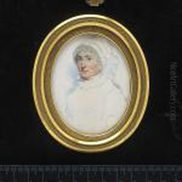 An Unfinished Portrait Of Mrs 
Johnson, Called 'trumpet Grandma', Wearing Collar, Turban In Her 
Powdered Hair. - view 1