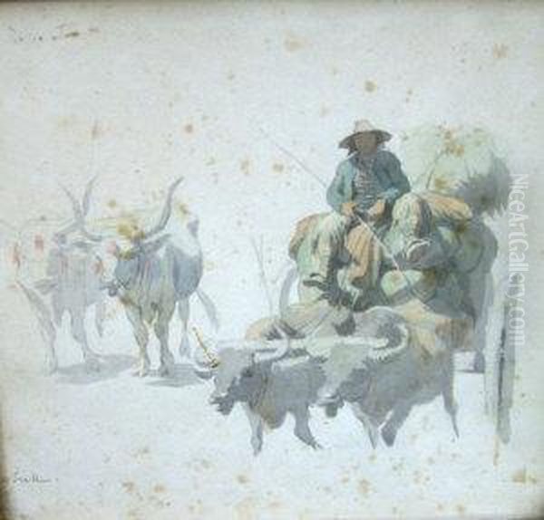 Study Of An Oxen And Cart - view 1