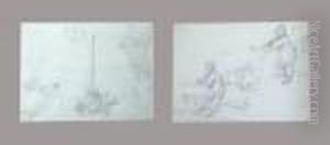 Figures And Boat, Pencil Sketch, 18x25cm Aand