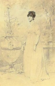 Portrait Of A Young Lady, Possibly Marianne Chinnery (nee Vigne) by George Chinnery