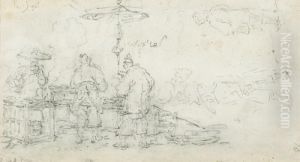 Scene D'etalage De Marche Chinois. by George Chinnery