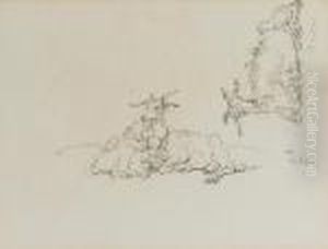 A Study Of Goats by George Chinnery