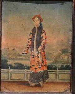 Portraits Of Westerners In Chinese Traditional Mandarin Dress:two