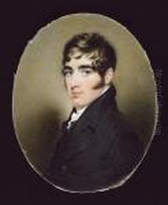 A Young Gentleman, Wearing Black Coat, Matching Waistcoat And Frilled White Cravat by George Chinnery