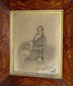 Portrait Of Mr. H.m. Shakespear,
 Seated Three-quarter Length, Wearing A Grey Coat And White Shirt by George Chinnery