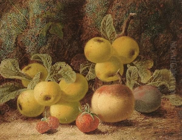 Still Life Of Fruit On A Mossy Bank - view 1