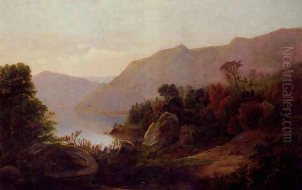 A Mountainous Lake Landscape - view 1