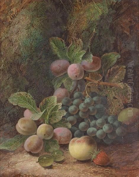 Still Life Of Flowers On A Mossy Bank; Still Life Of Fruit On A Mossy Bank - view 1
