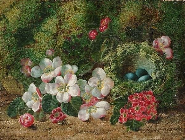 Still Life Of Fruit On A Mossy
Bank; Still Life Of Flowers And A Bird's Nest On A Mossy Bank - view 1