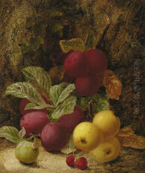 Still Life With Plums, Apples And Raspberries - view 1