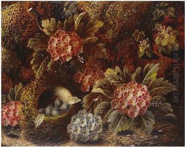 Still Life Of Bird's Nest And 
Flowers; Still Life With Fruit, Both Signed, Oil On Board, Each 17 X 
21.5 Cm.; 6 3/4 X 8 1/2 In - view 1