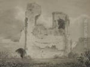 An Artist Sketching The Ruins Of Waverly Castle