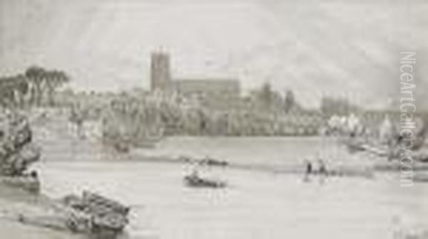 The Church Of Saint Michael Looking Across The River Waveney, Beccles, Suffolk - view 1