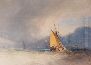Boats Off The Coast In Choppy Seas Boats Off The Coast In Choppy Seas