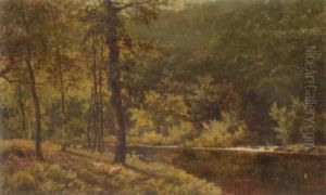River Scene by Alfred de Breanski