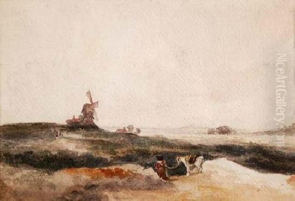 Moorland Scenewith Windmill - view 1