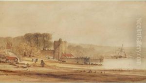 Pecheurs Sur La Plage by Peter de Wint