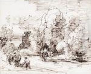 Ploughing Near A Castle