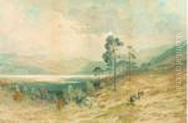 Paysage Au Lac Et Au Cavalier - view 1