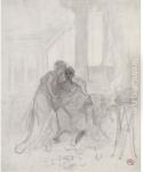 Classical Figures In An Interior - view 1