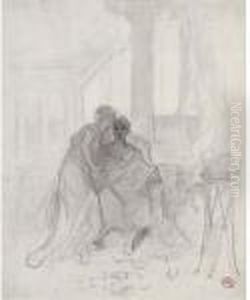 Classical Figures In An Interior by Gustave Dore