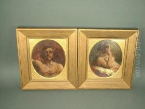 Female Nude Seated Half-length Turned To The Right
