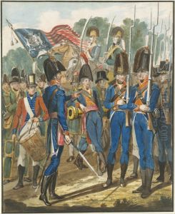 Members of the City Troop and Other Philadelphia Soldiery by John Lewis Krimmel