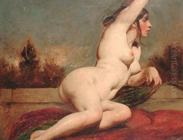 Reclining Female Nude With Landscape Beyond - view 1