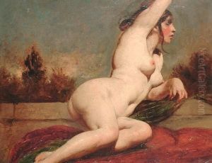 Reclining Female Nude With Landscape Beyond by William Etty