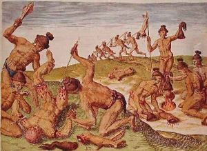 How the Indians Treated the Corpses of their Enemy by Jacques le Moyne de Morgues