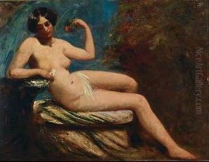 Female Nude Seated In A Landscape by William Etty