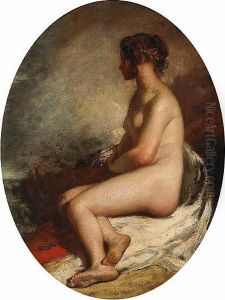 A Study Of A Seated Female Nude by William Etty