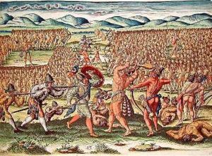 The French Help the Indians in Battle